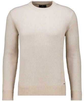 Ragman Rundhalspullover RAGMAN, Herren, Gr. 52, beige (beige, melange, 820), 95% Baumwolle 5% Kaschmir, ohne Ausschnitt, Pullover Rundhalspullover