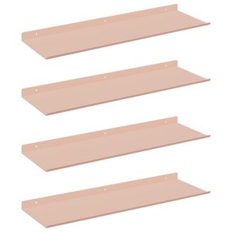 vidaXL Estante Flotante 4 Pcs Rosa 60 X 18 X 2,5 Cm Acero Vidaxl