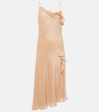 Victoria Beckham Bias Cami Lurex twill slip dress