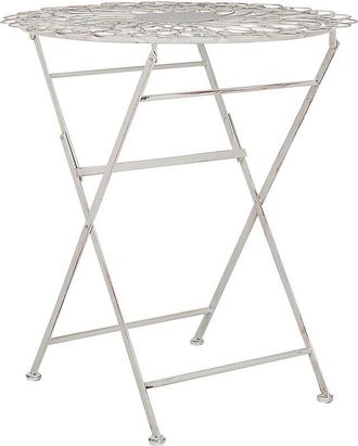 Beliani Beliani - Outdoor Patio Bistro Table White Distressed Effect Metal Stiffe