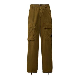 C.P. Company C.p. Company, Broeken, Heren, Groen, M, Katoen, Groene Cargo Broek met Iconische Lens