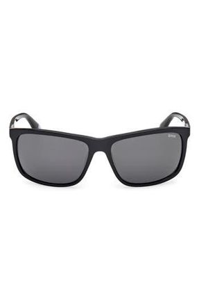 BMW 61mm Sunglasses in Shiny Black /Smoke at Nordstrom Rack