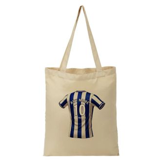 Unigift Personalised Gift - Sheffield Blue Fan Tote Shopping Bag (Blue and White Stripes Football Jersey Design) Custom Name - Owlerton S6 Club