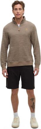tentree Powell 1/4 Zip in Clay Flash Stripe at Nordstrom, Size Xx-Large