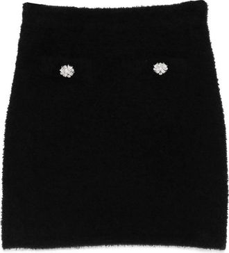 Self Portrait Black Knit Mini Skirt
