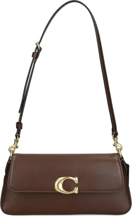 Coach Kleine Jet C leren schoudertas met logo - Bruin