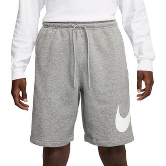 Nike Mens Solo Swoosh Fleece Shorts - - Light Smoke Grey / White / Dark Grey Heather Size 3XL