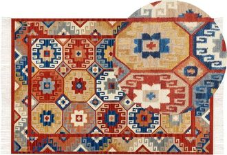 Beliani Rug LUSARAT Multicolour 200 x 300 cm Wool Kilim