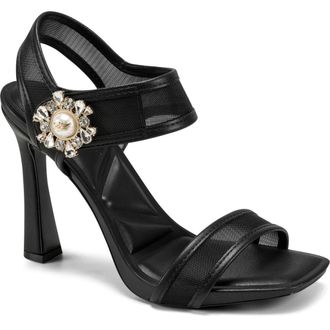 Karl Lagerfeld Celida Mesh Ankle Strap Sandal in Black at Nordstrom, Size 7.5