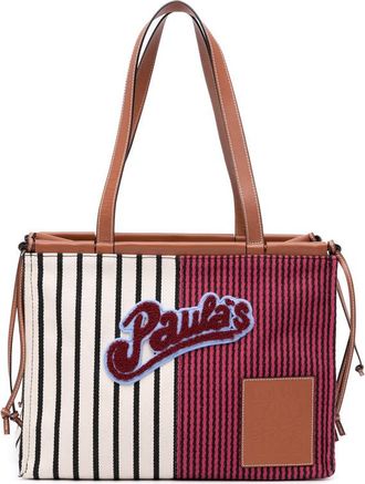 Loewe Pre-owned Loewe Paulas Ibiza Large Canvas Stripes Cushion Tote Ladies 701914