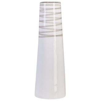 Beliani Beliani - Jarr&oacute;n Florero Decorativo Terracota Blanca Elegante Moderno Tarragona