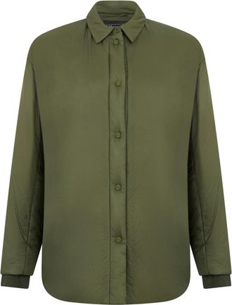Herno Gevoerde jas met kraag - Dames - Zomerjassen - Groen - S - Jassen