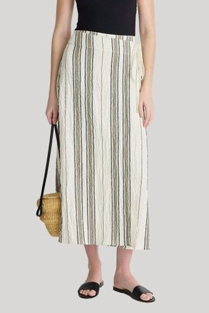 Apiece Apart Womens Marsala Wrap Skirt In Affogato Stripe