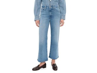 Madewell The Short Wide-Leg Jean Womens Jeans Coastal Blue Wash : 32 27, Cotton/Denim/Elastane
