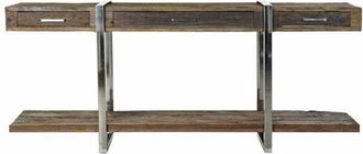 DKD Home Decor Console - Item Home - Recycled Wood and Steel - White - 3 Drawers