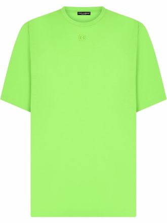 Dolce & Gabbana embroidered logo T-shirt - men - Polyester - 48 - Green