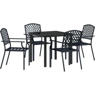 vidaXL Conjunto De Comedor De Jard&iacute;n 5 Pcs Antracita Acero Vidaxl