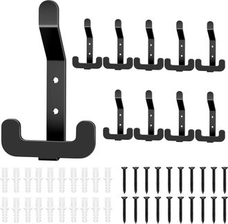 OEM Perchero De Pared De Acero Inoxidable Con 10 Ganchos, Color Negro, Ideal Para Dormitorio, Ba&ntilde;o Y Cocina
