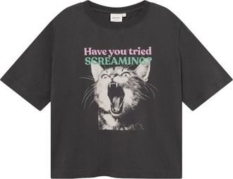 Dedicated T-Shirt Vadstena Screaming Cat T-Shirt f&uuml;r Damen | grau
