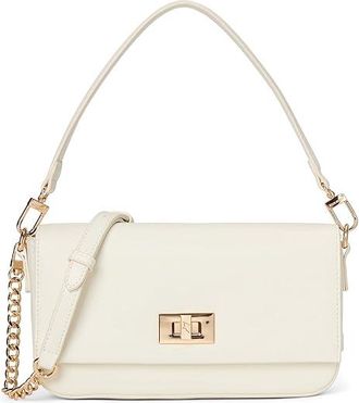 Anne Klein Shoulder Baguette With Enamel Filled Turn Lock Shoulder Womens Handbags Anne White, Polyurethane