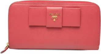 Prada Pink Leather Long Wallet (Bi-Fold) (Pre-Owned)