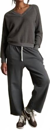 perfectwhitetee Fleece Barrel Sweatpants In Charcoal