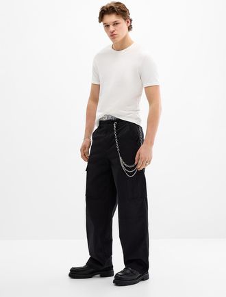 Djab Mens Wide-leg cargo chinos Loose fit