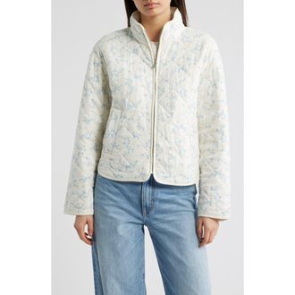 Levi's Quilted Cotton Jacket in White Blue Gingham at Nordstrom, Size Small