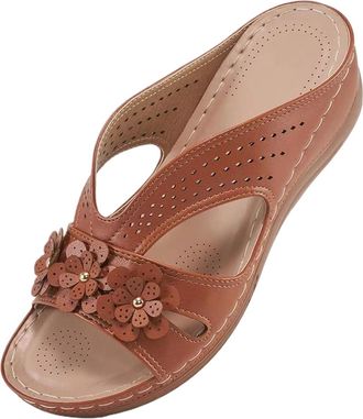 Generic Orthopedic Sandals for Women UK Open Toe Dressy Summer Beach Sandals Wide Fit Walking Sandal Comfy Lightweight Footwear Ladies Backless Slip Ons Vinta