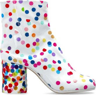 Maison Margiela Heeled ankle boots met Tabi cutout - Dames - Laarzen met Hak - Wit - 39 EU - Leer - Schoenen
