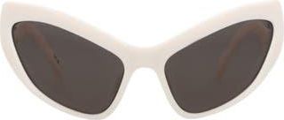 Balenciaga 59mm Cat Eye Sunglasses in Ivory Ivory Grey at Nordstrom Rack