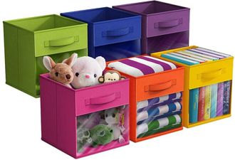 Sorbus 11In 6 Pack Collapsible Fabric Storage Bins