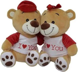 Trade Shop Trade Shop - Coppia Orsi Orsetti In Peluche Con Maglia i Love You 25cm San Valentino 69413