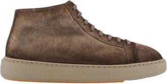 Santoni Dump High Sneaker - Heren - Sneakers - Beige - 42 EU - Leer - Schoenen