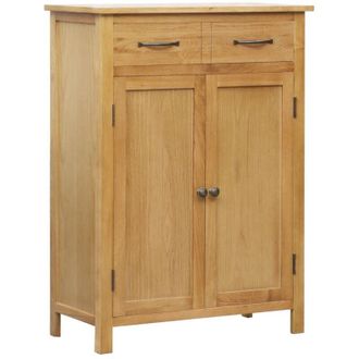 vidaXL Shoe Cabinet 76x37x105 cm Solid Oak Wood vidaXL