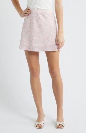 All in Favor Floral A-Line Miniskirt in Cream Pink at Nordstrom Rack, Size X-Large