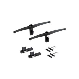 Emuca Lote De Soportes Para 5 Estantes De Madera Para La Estructura Zero, Tableros No Incluidos, Zamak, Pintado Color Negro Texturizado - Pintado Negro Text