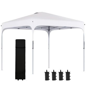 OUTSUNNY Cenador plegable 253x253x268 cm blanco