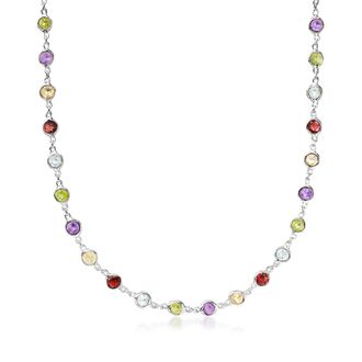 Ross-Simons 8.85- Multi-Stone Necklace in Sterling Silver