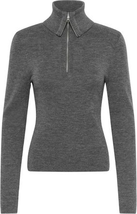 Gestuz GZasia High Neck - Dames - Coltruien - Grijs - L - Leer - Truien & Vesten