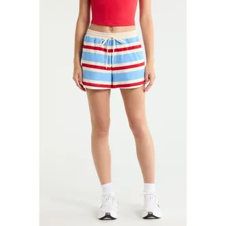 YEAR OF OURS Striped Jersey Shorts in Blueredwhite at Nordstrom, Size X-Small