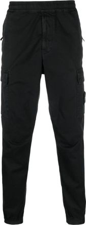 Stone Island tapered-leg cargo trousers - men - Spandex/Elastane/Cotton - 30 - Black