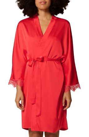 Simone P&eacute;r&egrave;le Satin Secrets Wrap in Flamingo at Nordstrom, Size Small