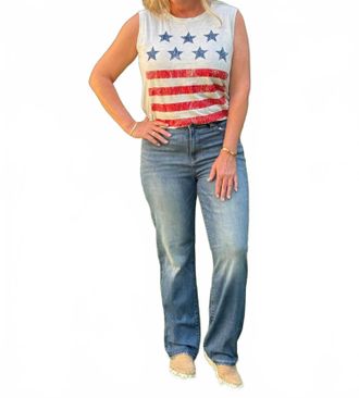 Judy Blue High Waist Straight Up Jeans In Mid Wash