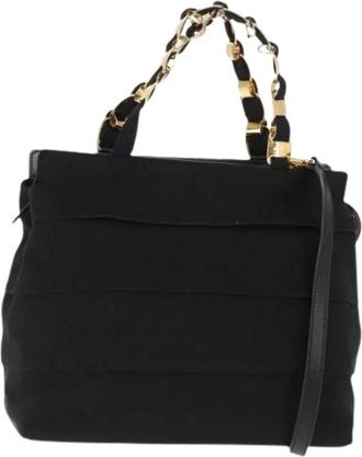 Ferragamo Pre-owned Handbags, female, Black, Size: ONE SIZE Pre-owned Canvas Handbag