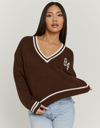 Tally Weijl Strickpullover TALLY WEIJL SPUACKARIBOU, Damen, Gr. L, multi color 2, Strick, Obermaterial: 100% Polyurethan, unifarben mit Farbeinsatz, oversize norm