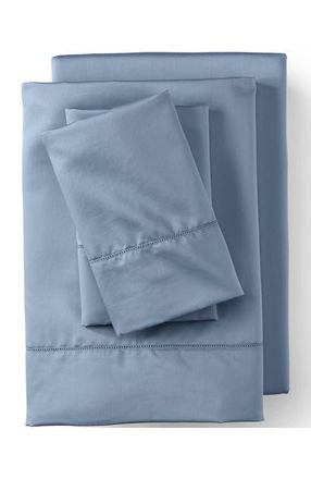 Lands End 700 Thread Count Luxe Sateen Egyptian Cotton No Iron Bed Sheet Set in Blue Pewter at Nordstrom, Size California King