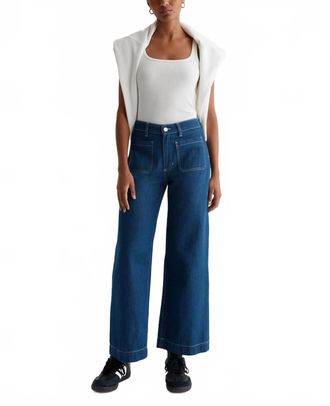 AG - Adriano Goldschmied Kassie High Rise Wide Leg Crop Jean In Mast