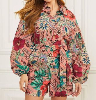 Marciano Amazonia Daydream Shirt In Tropical/jungle Floral