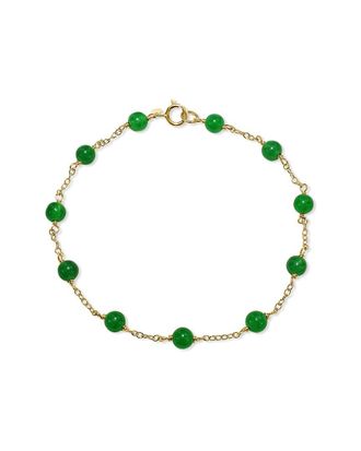 Jewelmak 14K Green Jade Bracelet